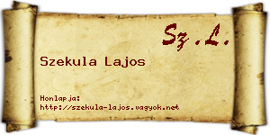 Szekula Lajos névjegykártya